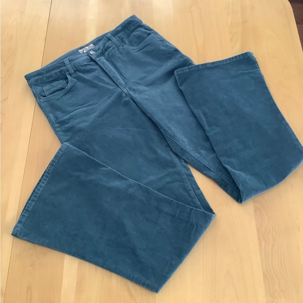 Kut From The Kloth High Rise Ana Fab Ab Flare Teal Corduroy Pants - Picture 5 of 13